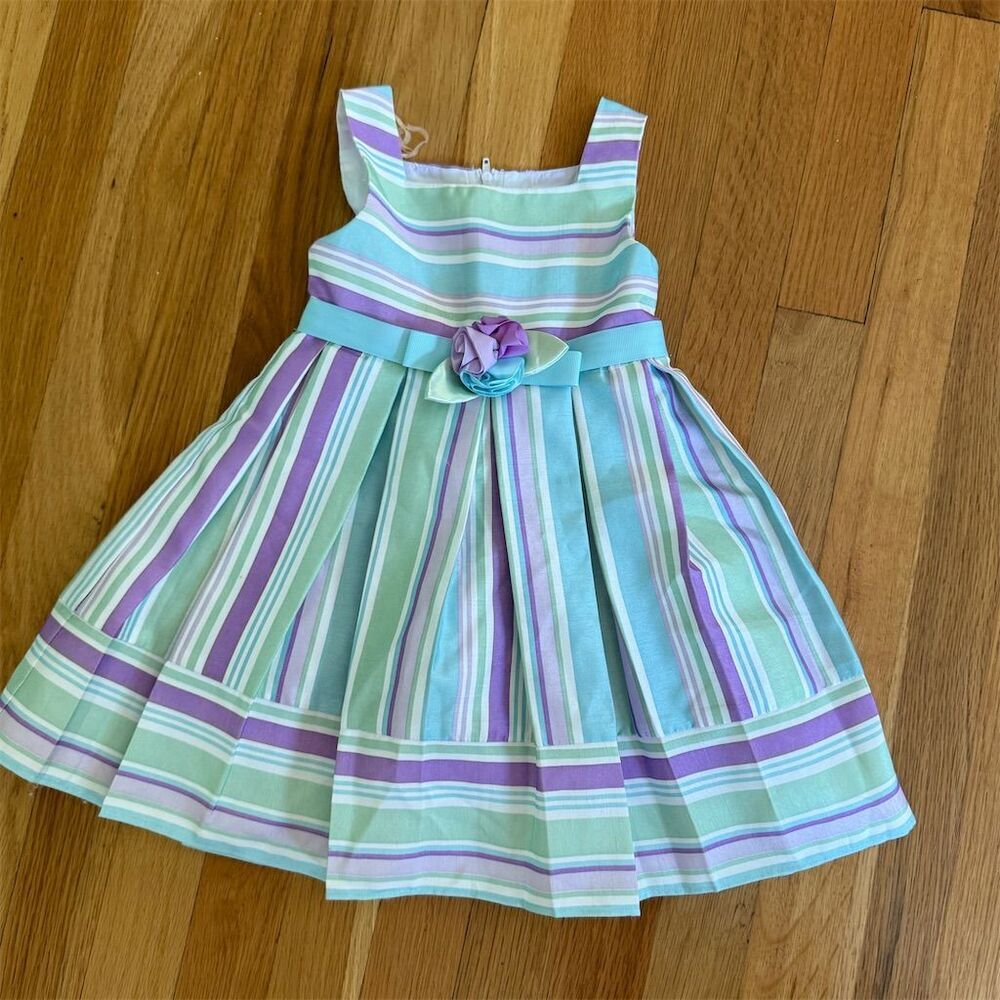 Sweet Heart Rose Girls' 2T Multicolor Party Dress w/ Ribbon Sash​